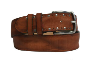 Cintura in vera pelle borchiata